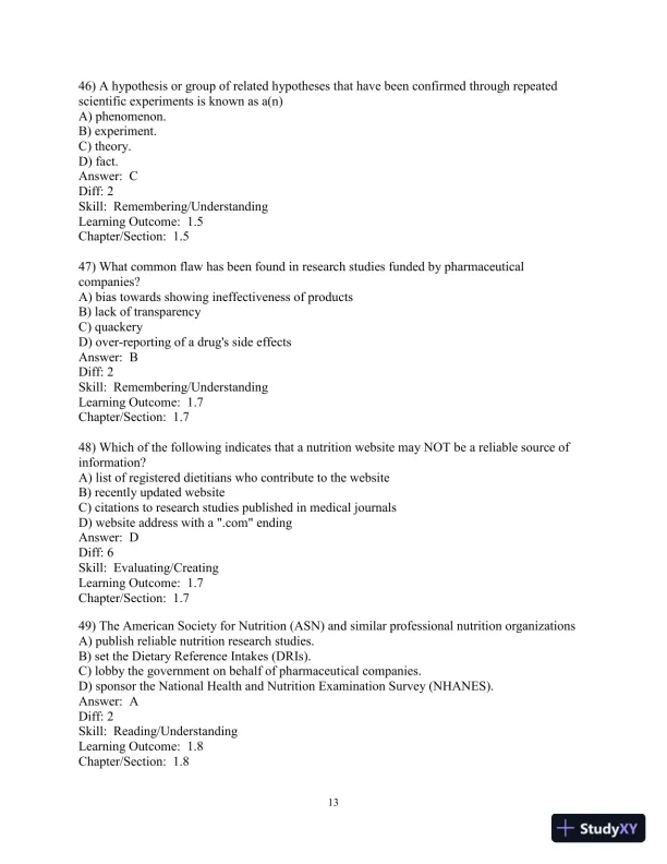 Test Bank For Nutrition: An Applied Approach, 5th Edition - Page 14 preview image
