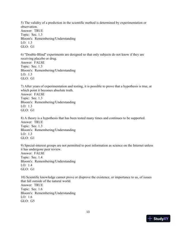 Human Biology: Concepts And Current Issues, 8th Edition Test Bank - Page 14 preview image