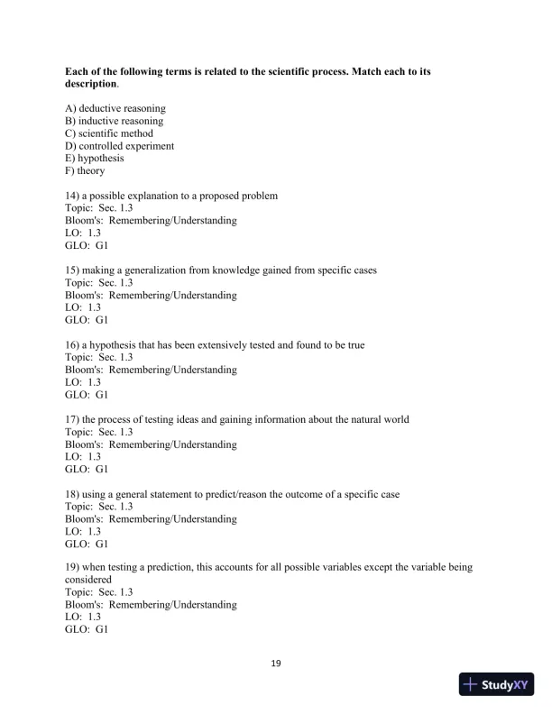 Human Biology: Concepts And Current Issues, 8th Edition Test Bank - Page 20 preview image