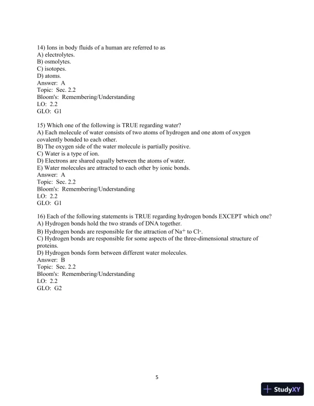 Human Biology: Concepts And Current Issues, 8th Edition Test Bank - Page 30 preview image