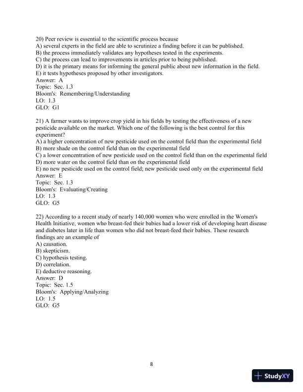 Human Biology: Concepts And Current Issues, 8th Edition Test Bank - Page 9 preview image