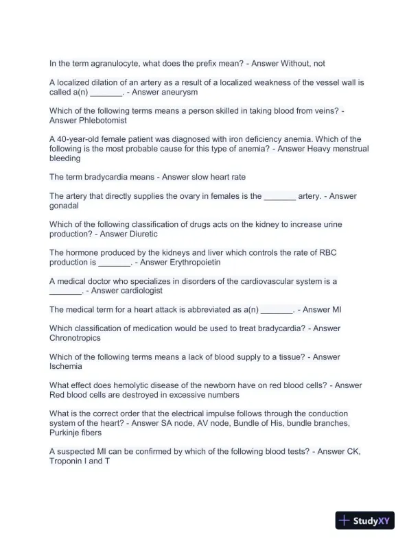 Medicine Final Exam With Answers (484 Solved Questions) - Page 5 preview image