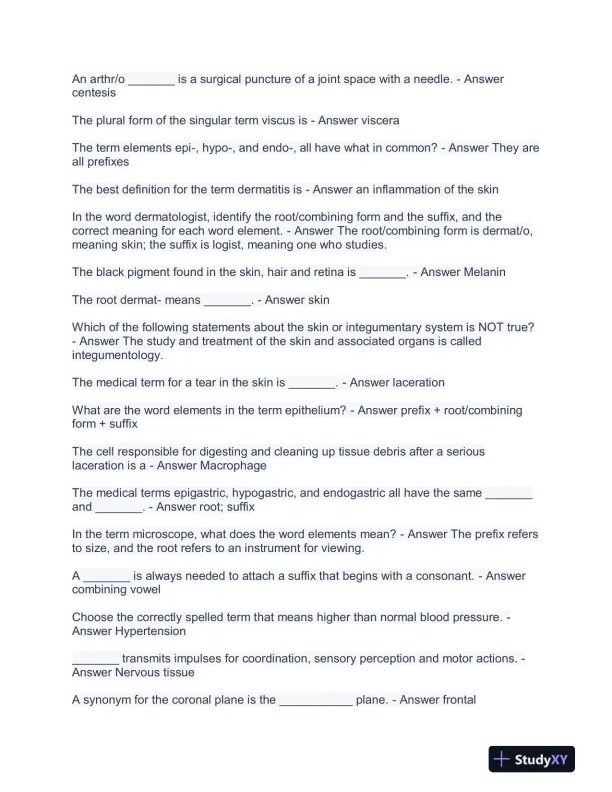 Medicine Final Exam With Answers (484 Solved Questions) - Page 9 preview image