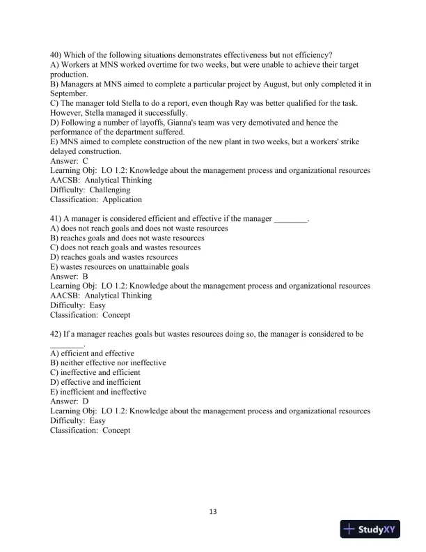 Test Bank for Modern Management, 15th Edition - Page 14 preview image