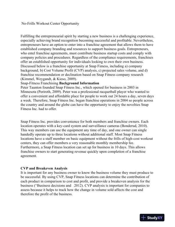 ACC/561 NO-FRILLS WORKOUT CENTER OPPORTUNITY - Page 3 preview image