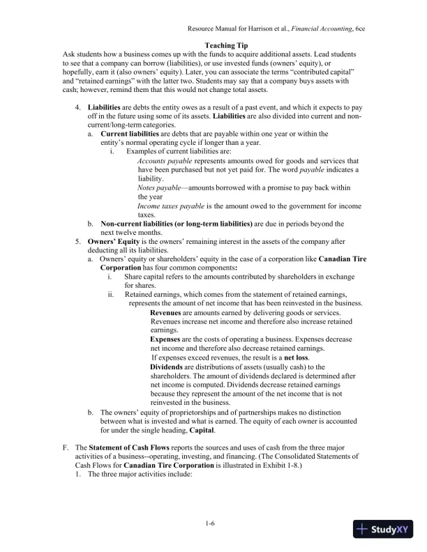 Financial Accounting, Sixth Canadian Edition Solution Manual - Page 8 preview image