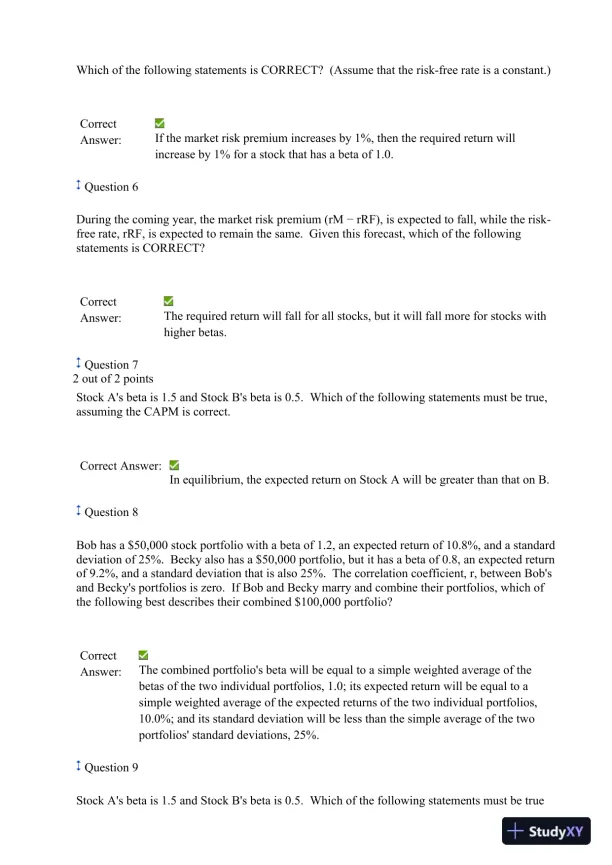 Finance 534 Week 5 Quiz 4 - Page 3 preview image