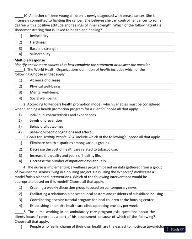 Test Bank for Current Medical Diagnosis and Treatment 2023 (Ie), 62nd Edition (Chapters 27) - Page 17 preview image