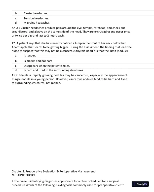 Test Bank for Current Medical Diagnosis and Treatment 2023 (Ie), 62nd Edition (Chapters 27) - Page 27 preview image