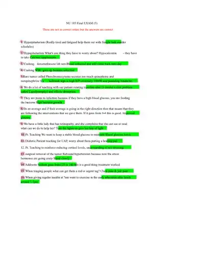 NU 185 Exam 5 Final - Page 1 preview image