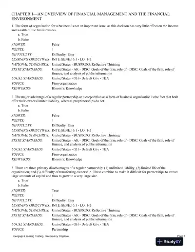 Test Bank For Intermediate Financial Management, 12th Edition - Page 1 preview image