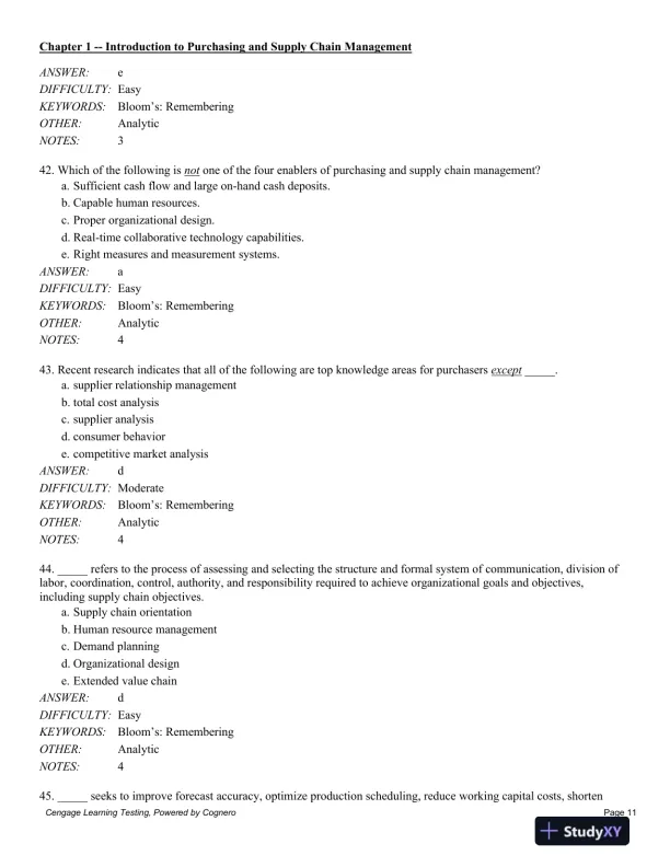 Test Bank For Purchasing And Supply Chain Management, 6th Edition - Page 12 preview image