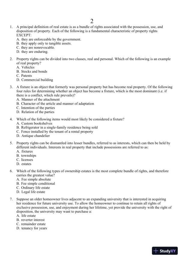 Real Estate Principles: A Value Approach (The Mcgraw-hill/Irwin Series in Finance, Insurance, and Real Estate) 3rd Edition Test Bank - Page 10 preview image