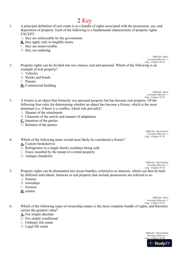 Real Estate Principles: A Value Approach (The Mcgraw-hill/Irwin Series in Finance, Insurance, and Real Estate) 3rd Edition Test Bank - Page 14 preview image