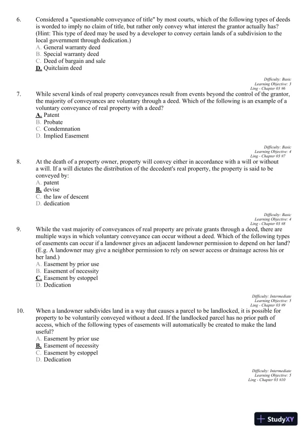 Real Estate Principles: A Value Approach (The Mcgraw-hill/Irwin Series in Finance, Insurance, and Real Estate) 3rd Edition Test Bank - Page 24 preview image