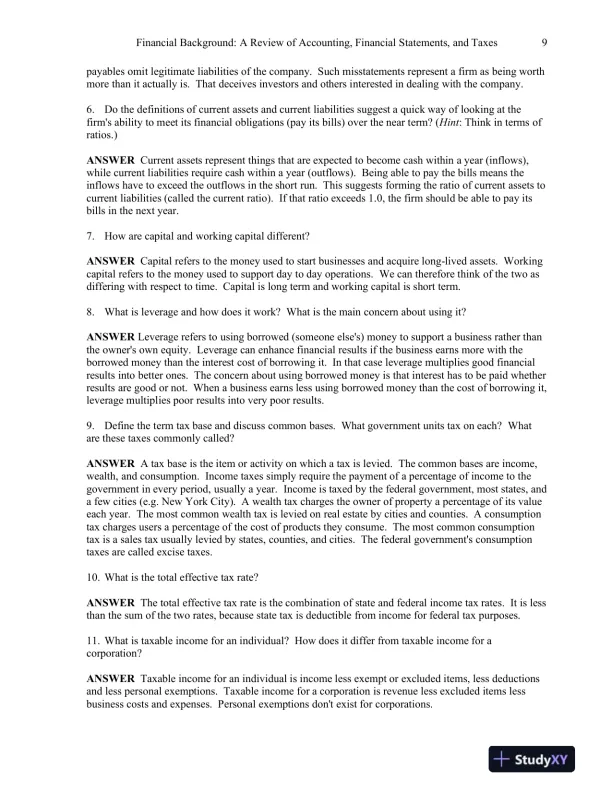 Practical Financial Management, 8th Edition Solution Manual - Page 10 preview image