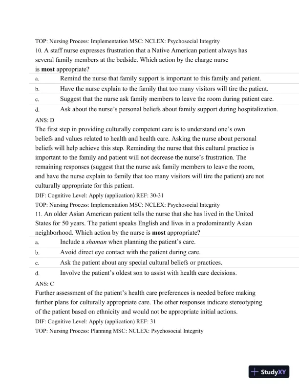 Test Bank For Medical-Surgical Nursing: Assessment and Management of Clinical Problems, 9th Edition - Page 17 preview image