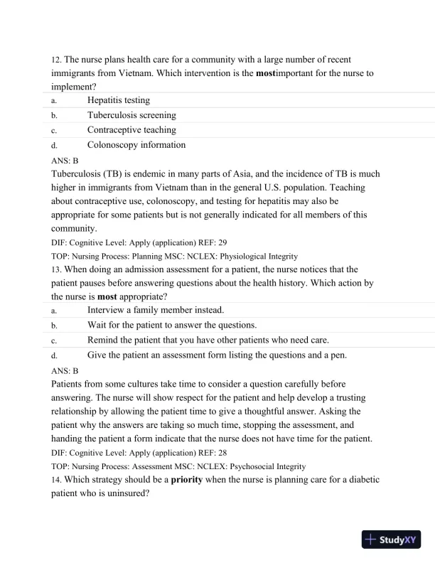 Test Bank For Medical-Surgical Nursing: Assessment and Management of Clinical Problems, 9th Edition - Page 18 preview image
