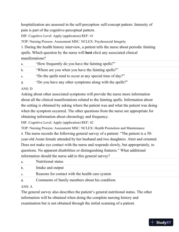 Test Bank For Medical-Surgical Nursing: Assessment and Management of Clinical Problems, 9th Edition - Page 23 preview image