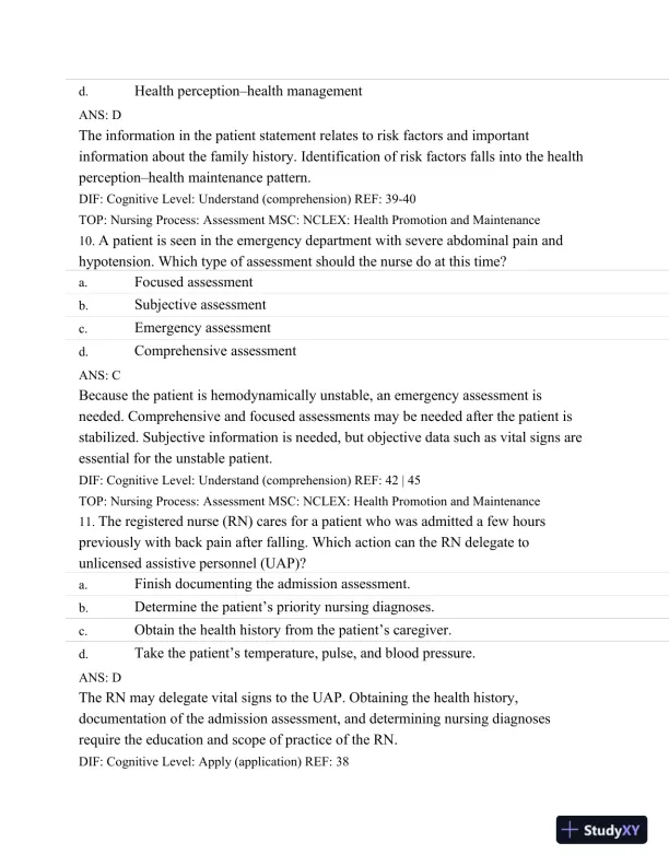 Test Bank For Medical-Surgical Nursing: Assessment and Management of Clinical Problems, 9th Edition - Page 26 preview image