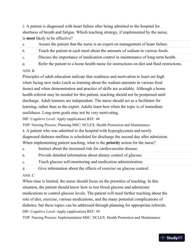 Test Bank For Medical-Surgical Nursing: Assessment and Management of Clinical Problems, 9th Edition - Page 30 preview image