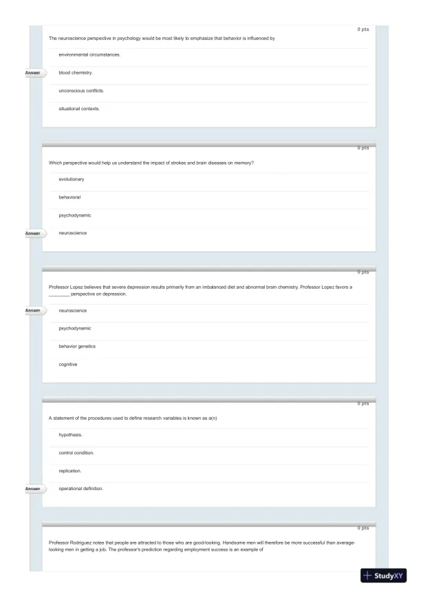Test Bank For Psychology in Everyday Life, 2nd Edition - Page 6 preview image