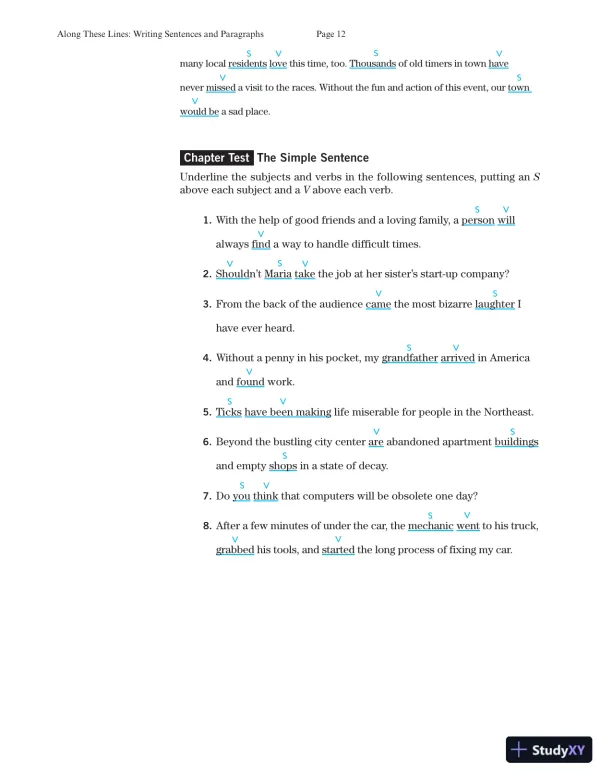 Solution Manual for Along These Lines: Writing Sentences and Paragraphs, 7th Edition - Page 14 preview image