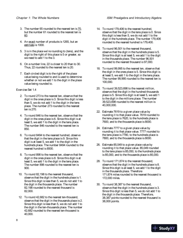 Solution Manual for Prealgebra and Introductory Algebra, 4th Edition - Page 11 preview image