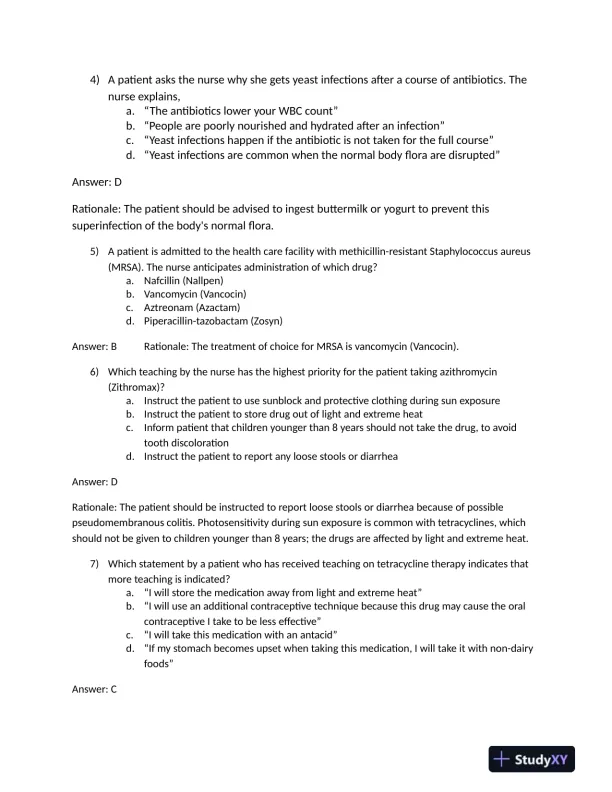 Critical Care Practice Exam With Answers (72 Solved Questions) - Page 3 preview image