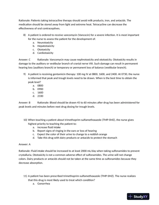 Critical Care Practice Exam With Answers (72 Solved Questions) - Page 4 preview image