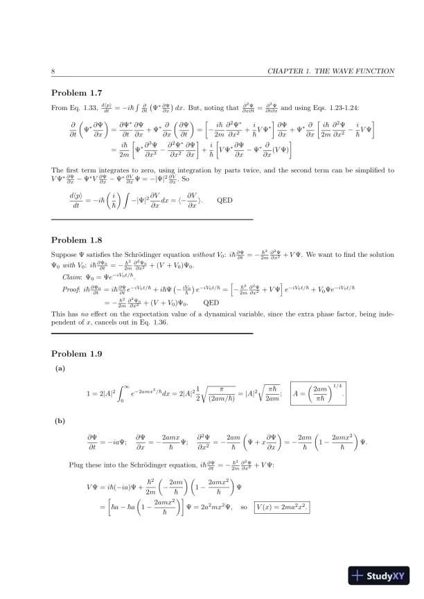 Introduction to Quantum Mechanics, 3rd Edition Solution Manual - Page 8 preview image