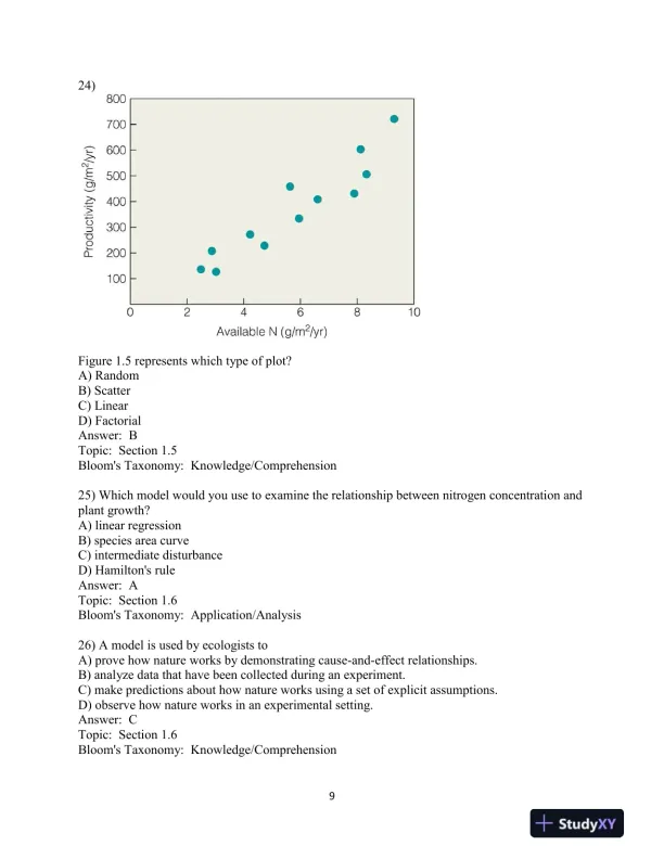 Test Bank For Elements Of Ecology, 9th Edition - Page 10 preview image