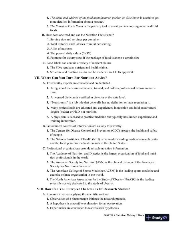Revision Notes for Nutrition for Life, 4th Edition - Page 8 preview image