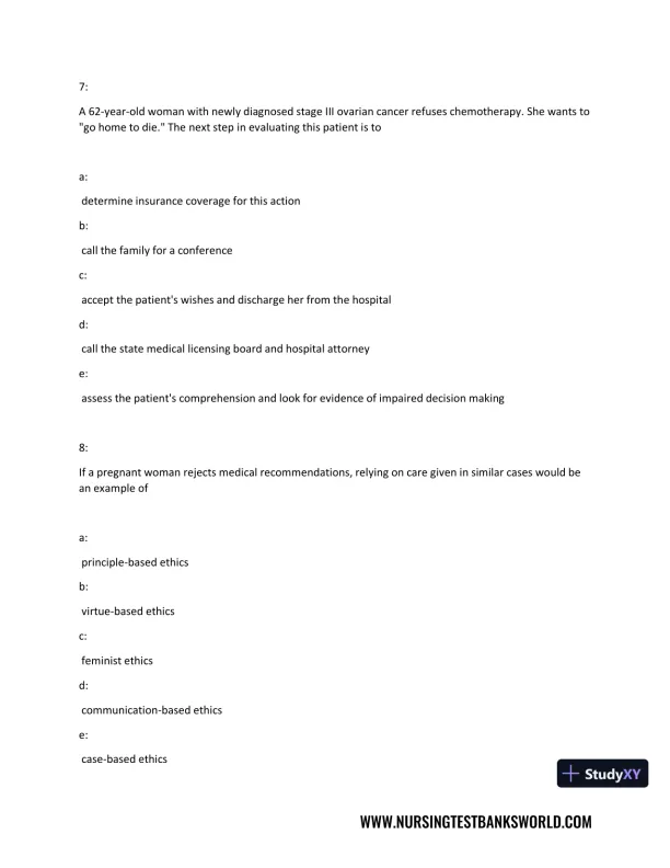 Test Bank For Beckmann and Ling's Obstetrics Gynecology, 8th Edition - Page 25 preview image