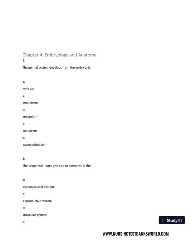 Test Bank For Beckmann and Ling's Obstetrics Gynecology, 8th Edition - Page 29 preview image