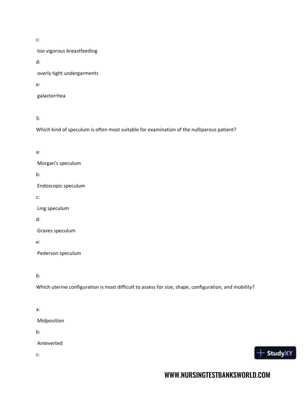 Test Bank For Beckmann and Ling's Obstetrics Gynecology, 8th Edition - Page 4 preview image