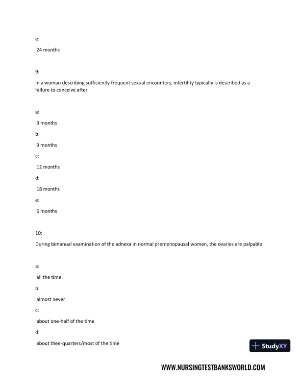 Test Bank For Beckmann and Ling's Obstetrics Gynecology, 8th Edition - Page 6 preview image