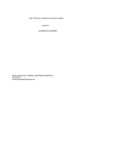 The Types of Evidence Law - Page 1 preview image