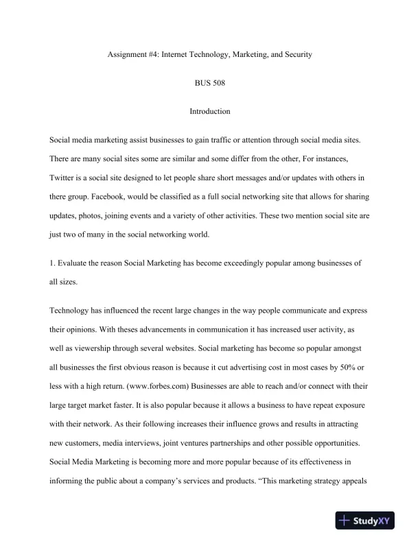 BUS 508 Internet Technology, Marketing, and Security - Page 3 preview image