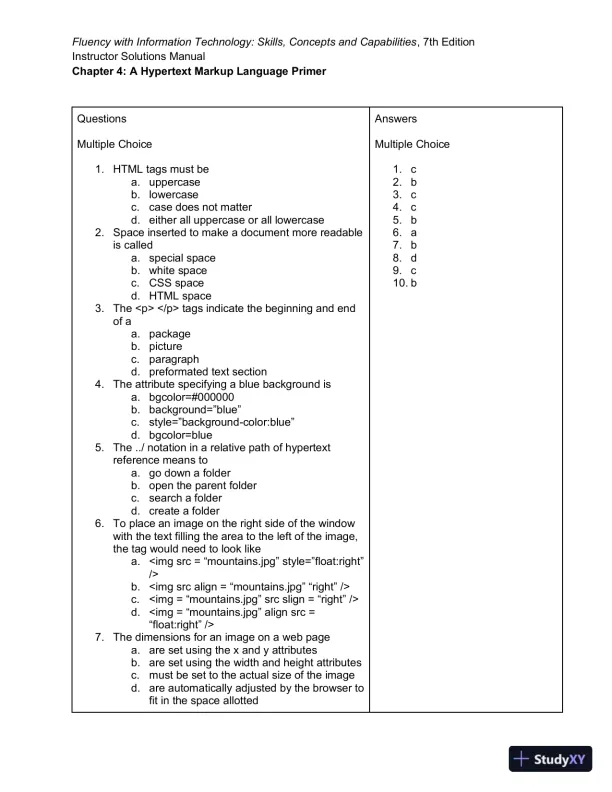 Solution Manual for Fluency With Information Technology, 7th Edition - Page 13 preview image