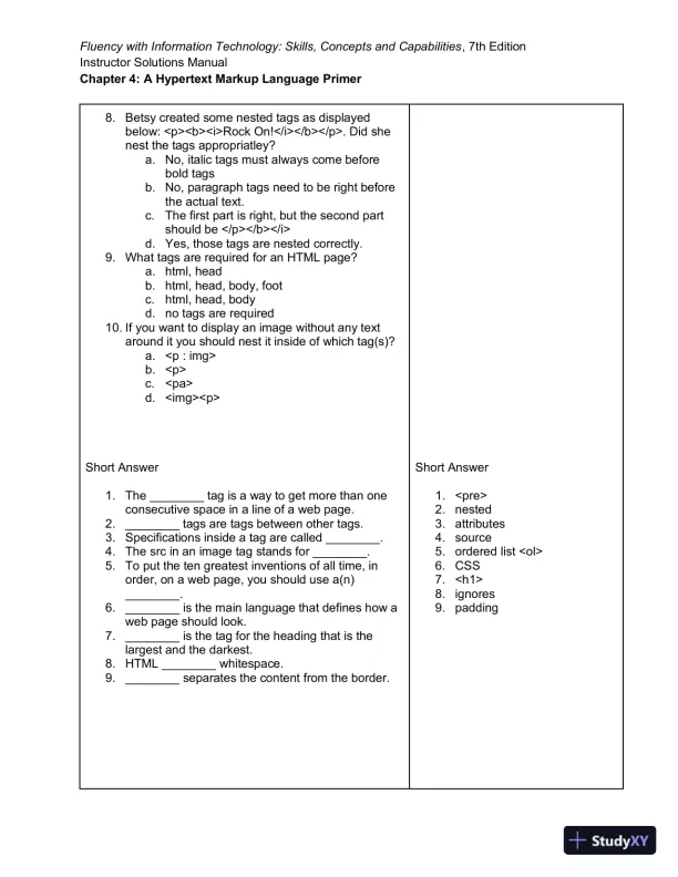 Solution Manual for Fluency With Information Technology, 7th Edition - Page 14 preview image
