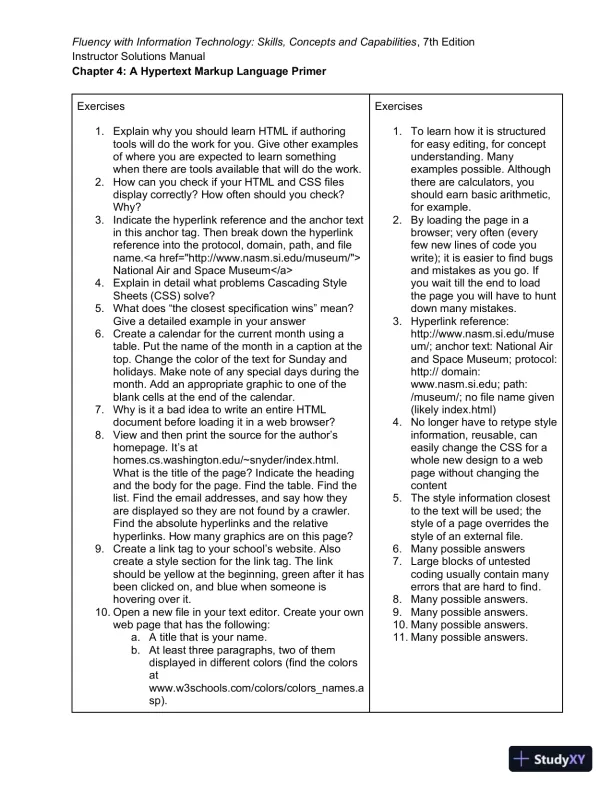 Solution Manual for Fluency With Information Technology, 7th Edition - Page 15 preview image