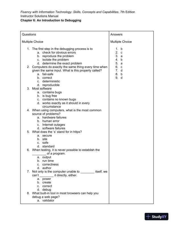 Solution Manual for Fluency With Information Technology, 7th Edition - Page 21 preview image