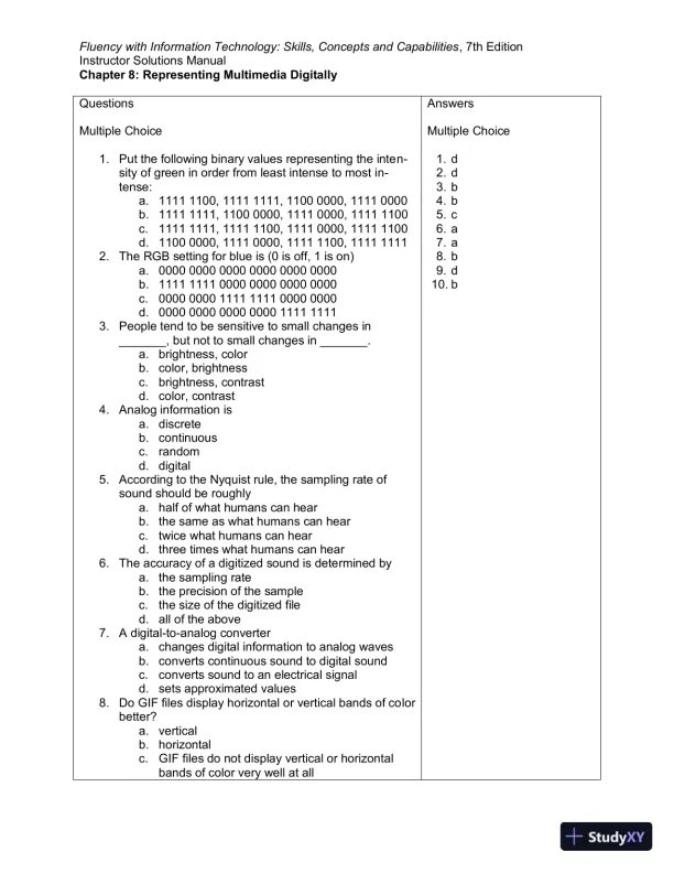 Solution Manual for Fluency With Information Technology, 7th Edition - Page 27 preview image