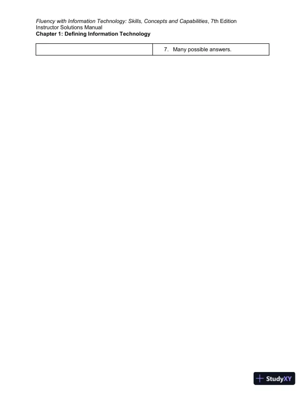 Solution Manual for Fluency With Information Technology, 7th Edition - Page 4 preview image
