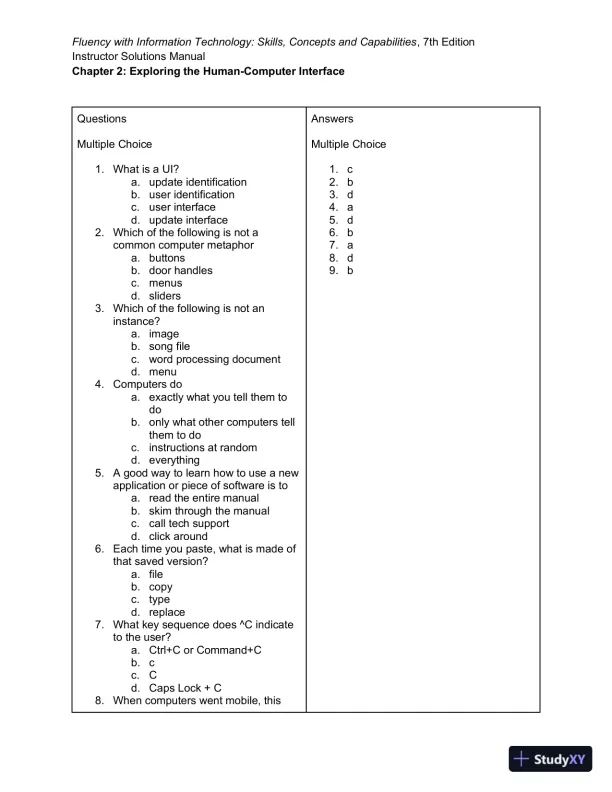 Solution Manual for Fluency With Information Technology, 7th Edition - Page 5 preview image