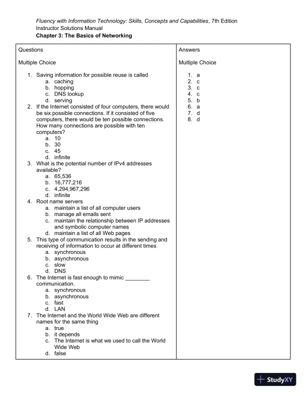 Solution Manual for Fluency With Information Technology, 7th Edition - Page 9 preview image