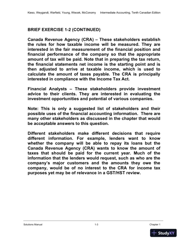 Solution Manual for Intermediate Accounting Volume 1, Tenth Canadian Edition - Page 4 preview image
