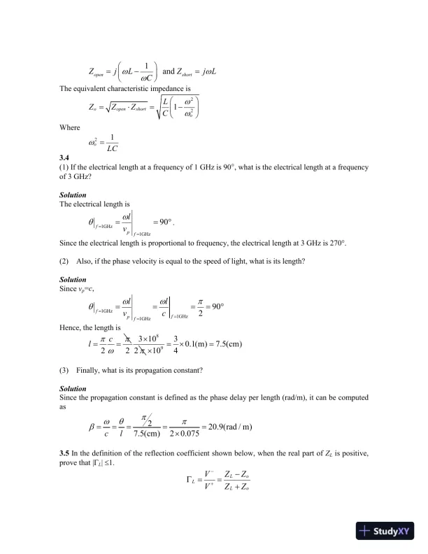 Solution Manual for Microwave Circuit Design A Practical Approach Using ADS, 1st Edition - Page 10 preview image