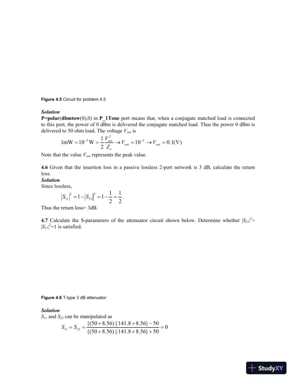 Solution Manual for Microwave Circuit Design A Practical Approach Using ADS, 1st Edition - Page 24 preview image